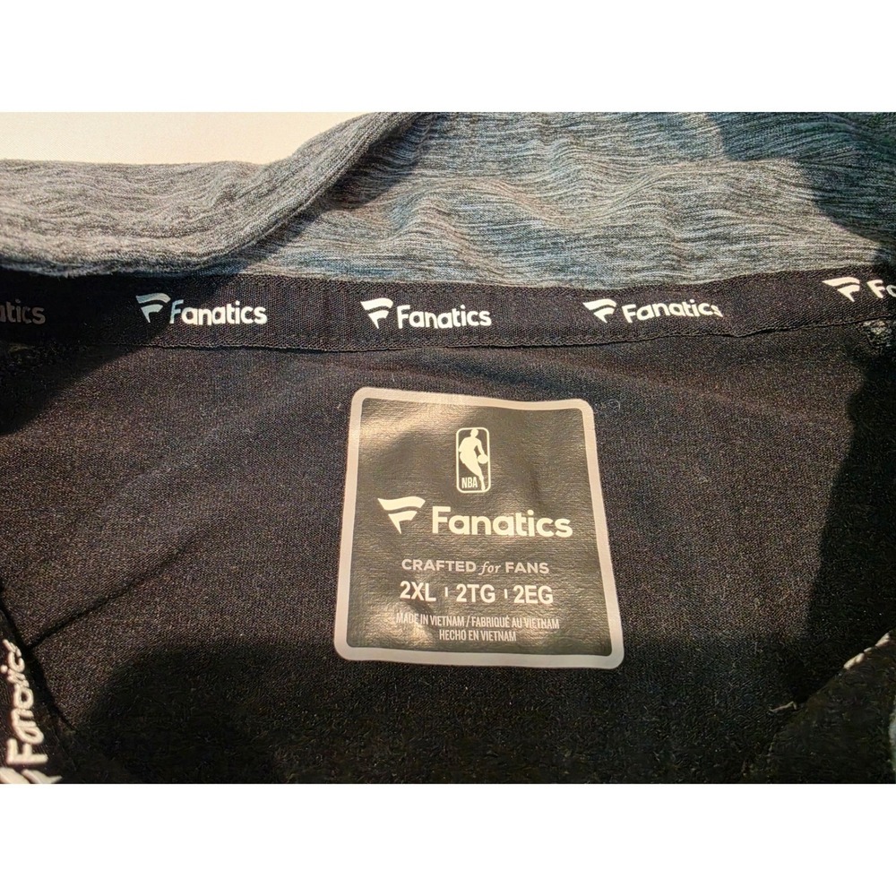 Fanatics Brooklyn Nets Mens 2XL Quarter Zip Pullover Black Gray NBA Basketball - Picture 3 of 9